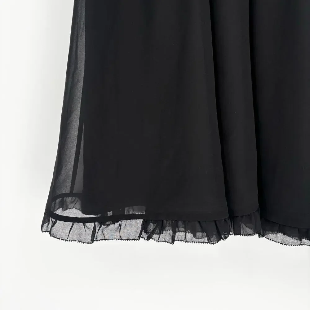 NWT Kate Spade Black Chiffon Embellished Mini Dress Size 6